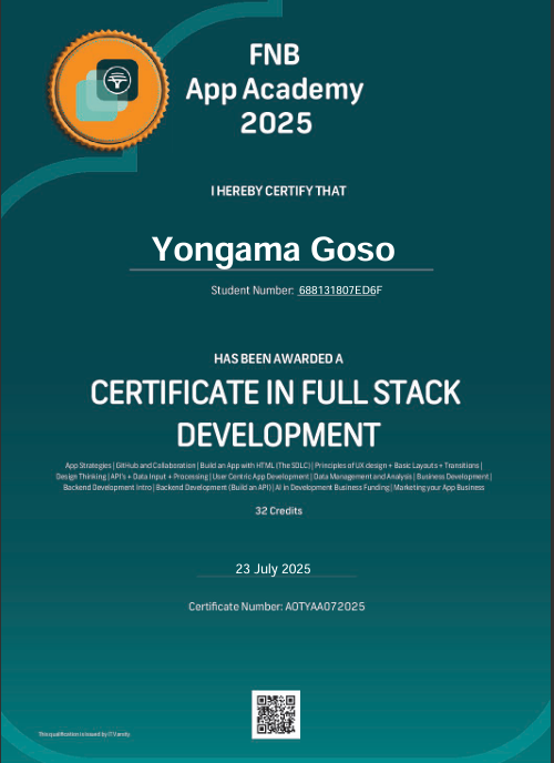 Full Stack Developer Certificate